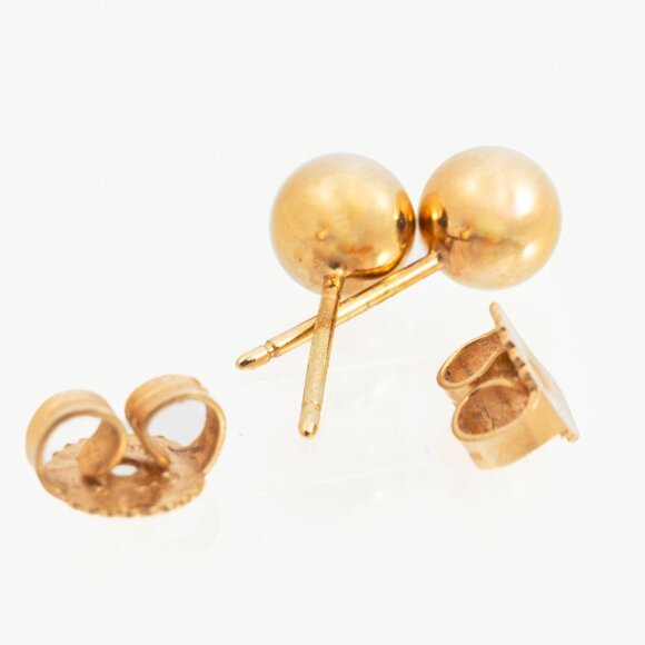 Tiffany & Co. 18k Gold Ball Stud Earrings - Picture 4 of 6